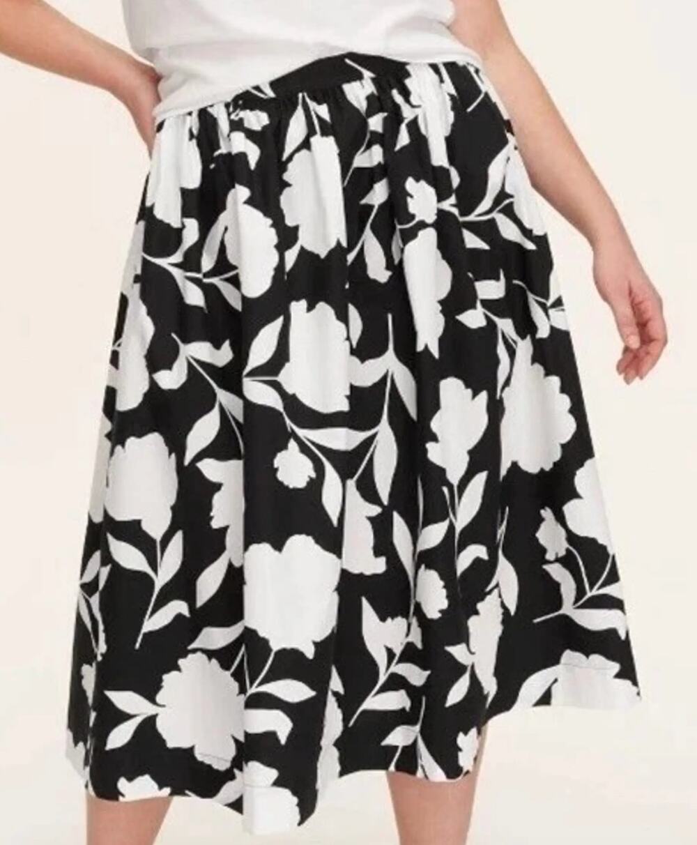 KATE SPADE X TARGET Classic Rose Volume Midi Skirt in Black Size M
